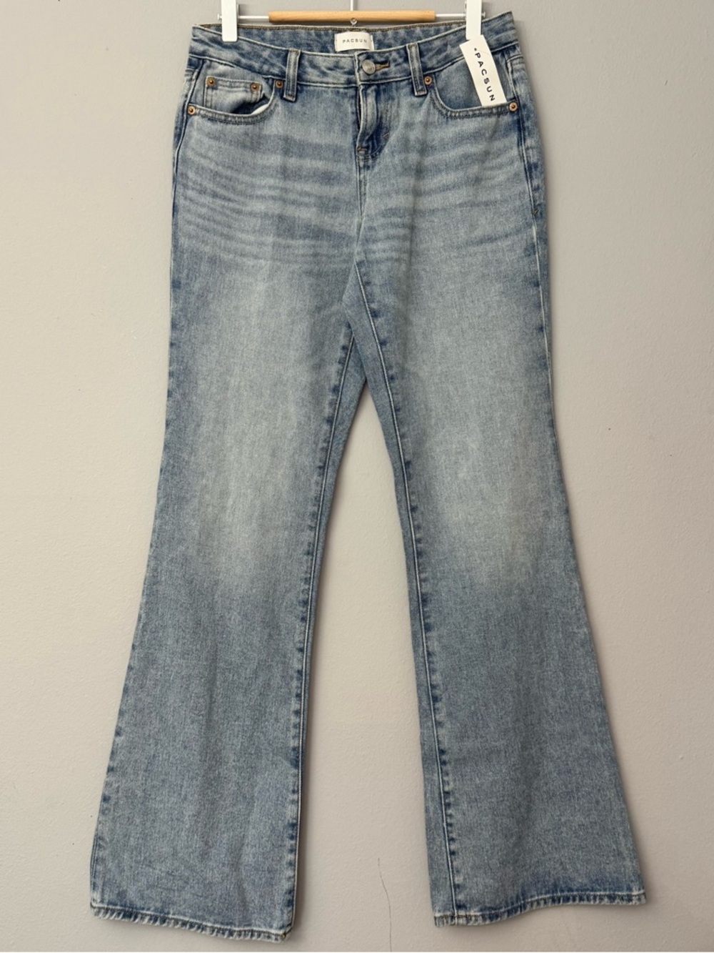 NWT PacSun Tomei High-Rise Flare Jeans - Light Wash Denim (Size 25) Y2K 90’